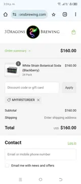 3 Dragons Brewing coupon verification screenshot