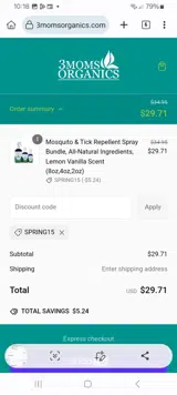 3 Moms Organics coupon verification screenshot
