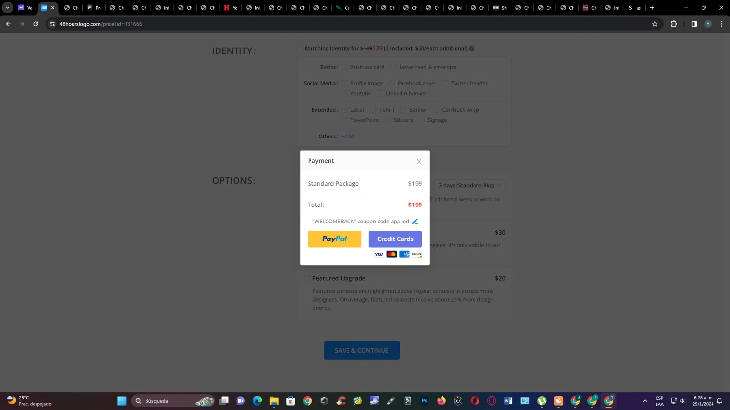 where to use 48 Hours Logo promo code box
