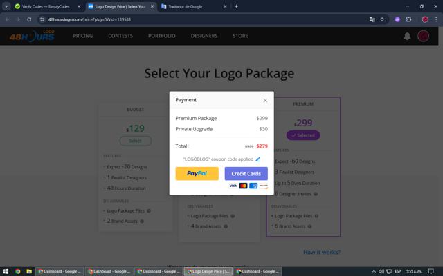 48 Hours Logo checkout page showing 48 Hours Logo promo code box | Screenshot taken by SimplyCodes community member on Jul 15, 2025