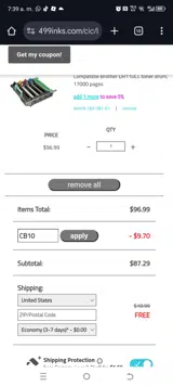 CB10 coupon verification screenshot