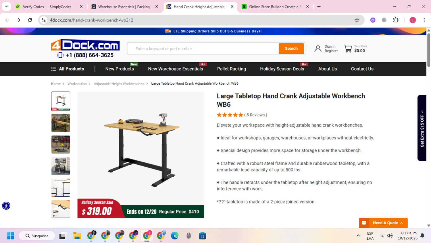 4Dock promo code screenshot showing code FDSAS95 applied at 4Dock checkout page. Uploaded by SimplyCodes community member VoucherExpert2930 on Dec 18, 2025