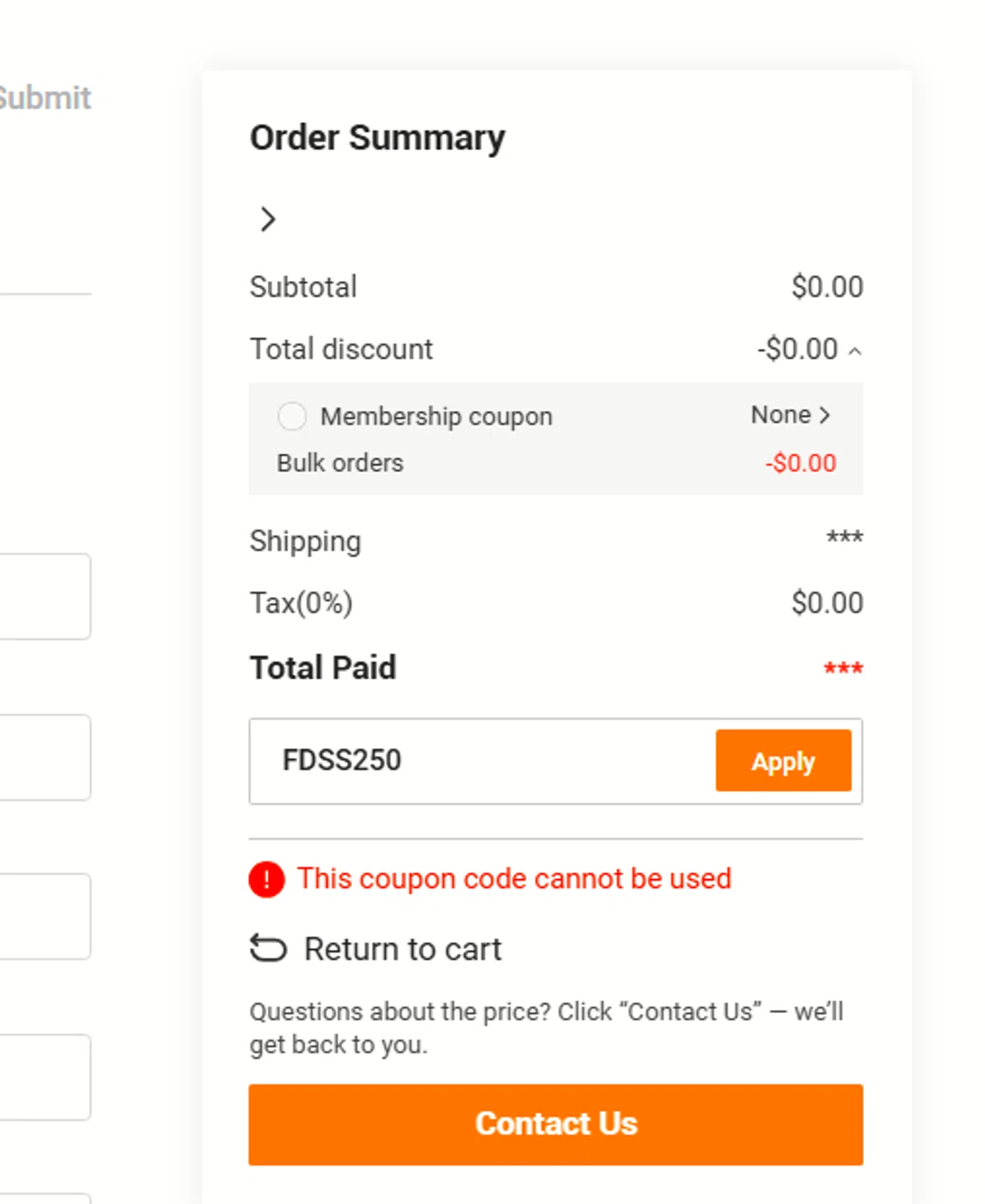 4Dock promo code screenshot showing code FDSS250 applied at 4Dock checkout page. Uploaded by SimplyCodes community member Sova_Valorant on Dec 2, 2025
