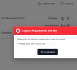 NEWBIE30 coupon verification screenshot