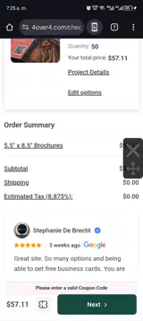 D74916B coupon verification screenshot