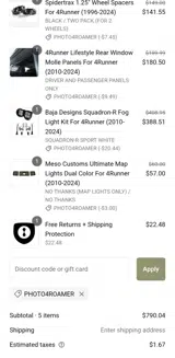 4Runner Lifestyle coupon verification screenshot