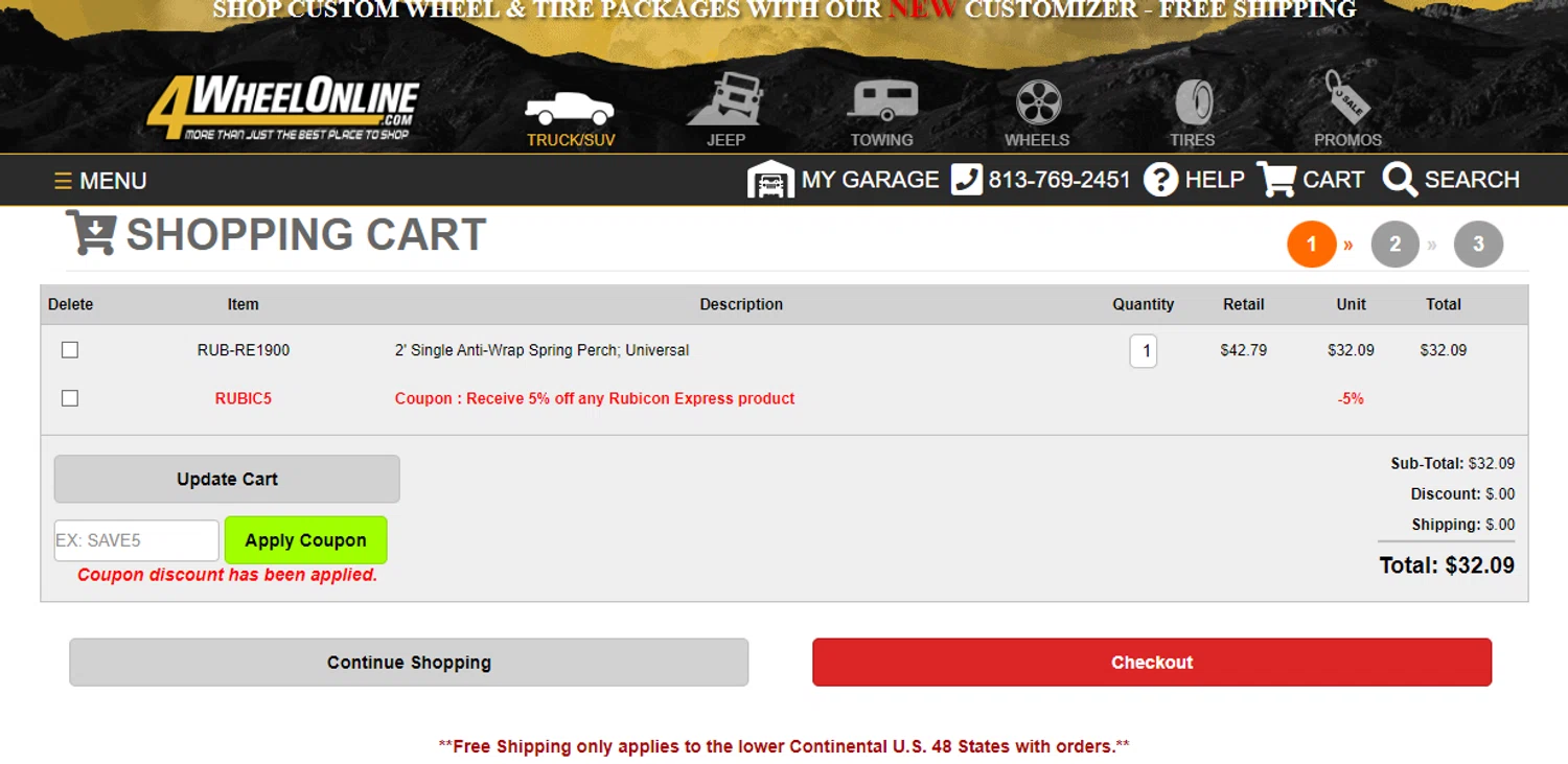 where to use 4wheelonline promo code box