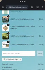 10NEWCHALLENGE coupon verification screenshot