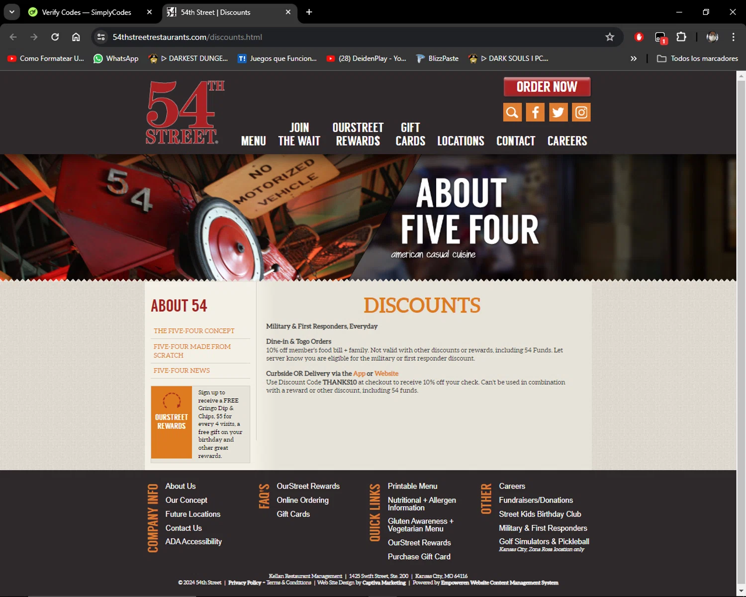 54th Street checkout page showing 54th Street coupon code box | Screenshot taken by SimplyCodes community member on Jun 8, 2024