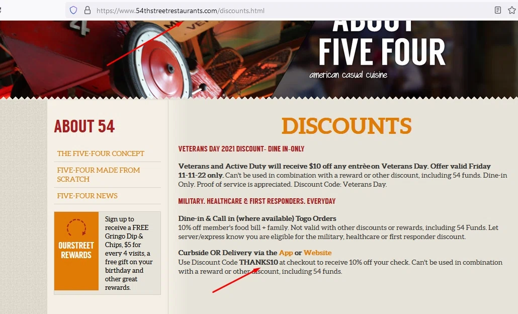 54th Street checkout page showing 54th Street coupon code box | Screenshot taken by SimplyCodes community member on Apr 6, 2023