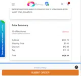 10-off-brochures coupon verification screenshot