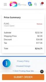 FLAGS15 coupon verification screenshot