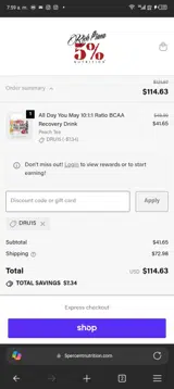 DRU15 coupon verification screenshot
