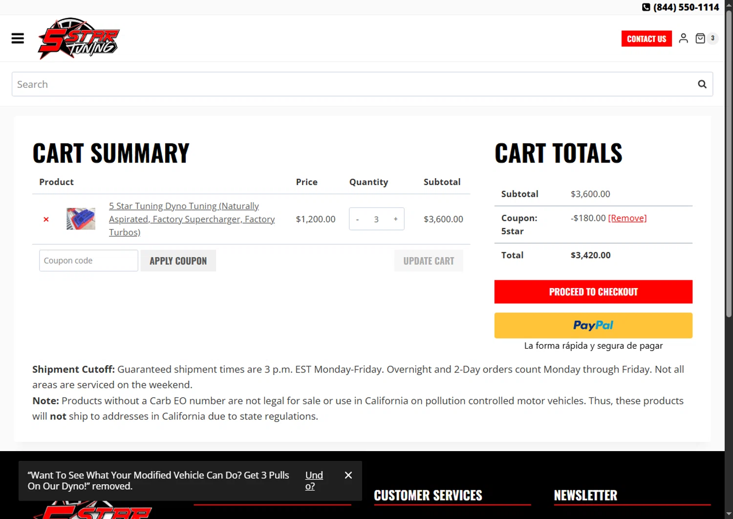 5 Star Tuning coupon code screenshot showing code 5star applied at 5 Star Tuning checkout page. Uploaded by SimplyCodes community member BeaMartinez on Jun 17, 2025