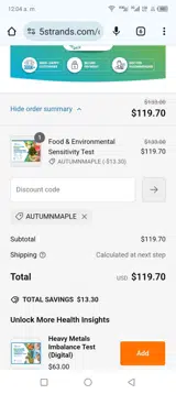 AUTUMNMAPLE coupon verification screenshot