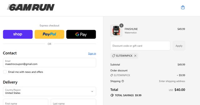 6AM Run checkout page showing 6AM Run discount code box | Screenshot taken by SimplyCodes community member on Sep 15, 2025