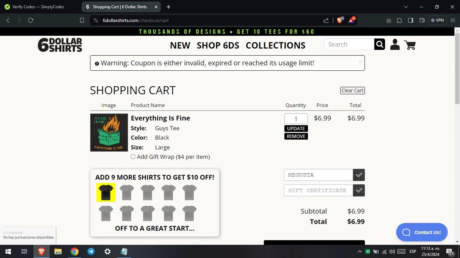 6 Dollar Shirts Coupon Codes 20 Off September 2024