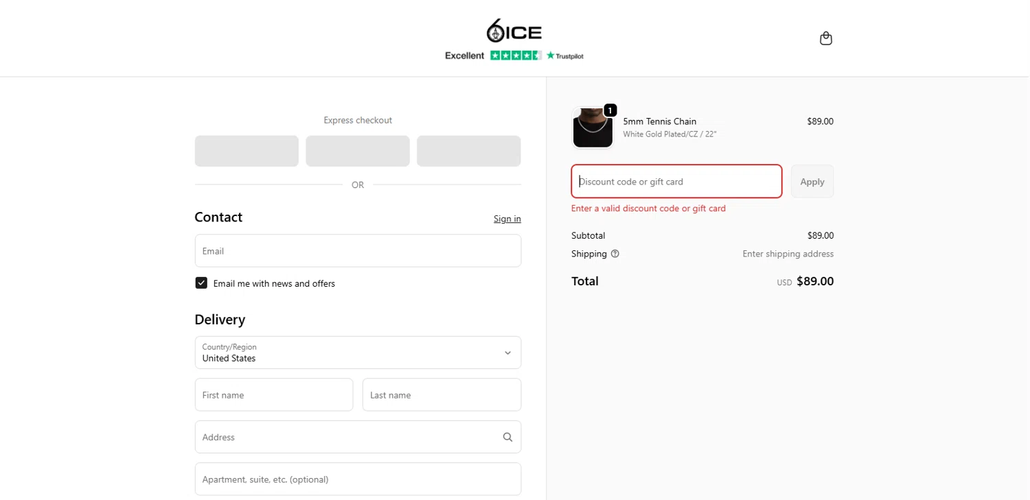6ix Ice discount code screenshot showing code 10VIPSMS applied at 6ix Ice checkout page. Uploaded by SimplyCodes community member MagnifiHero3476 on Dec 17, 2025