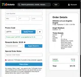 714 Tickets coupon verification screenshot