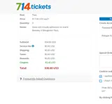 714 Tickets coupon verification screenshot