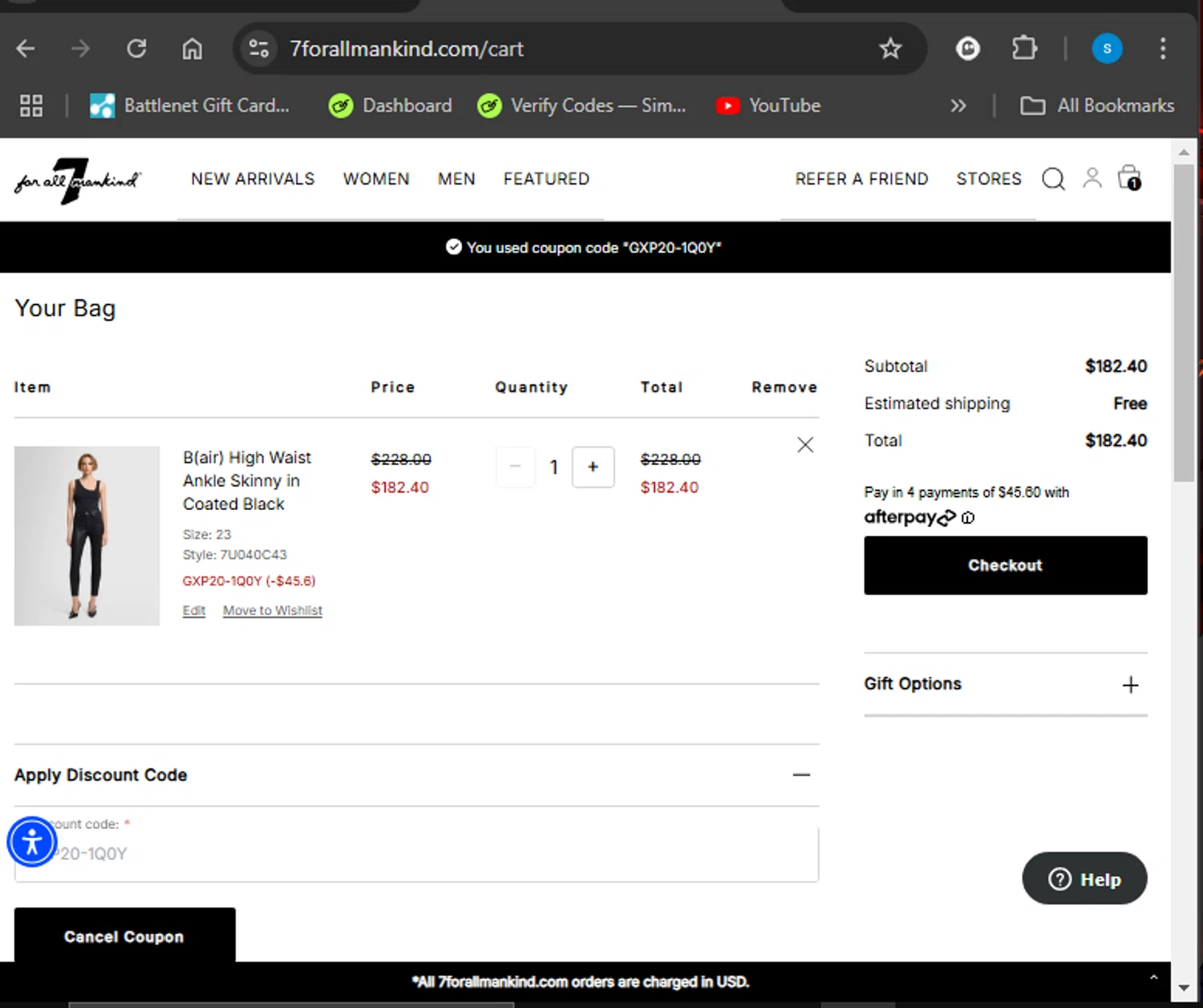 how to use 7 For All Mankind coupons