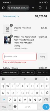 FORRAJA5POFF coupon verification screenshot