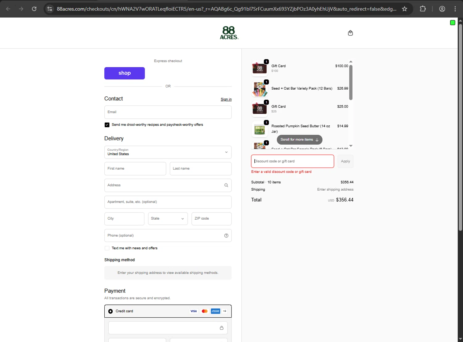 88 Acres promo code screenshot showing code LUCKY applied at 88 Acres checkout page. Uploaded by SimplyCodes community member CleverSleuth6844 on Mar 19, 2026