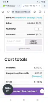 sophiasmith coupon verification screenshot