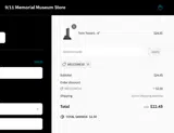 9/11 Memorial Store coupon verification screenshot
