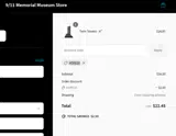 9/11 Memorial Store coupon verification screenshot