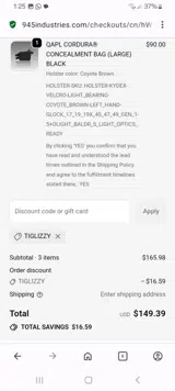 TIGLIZZY coupon verification screenshot