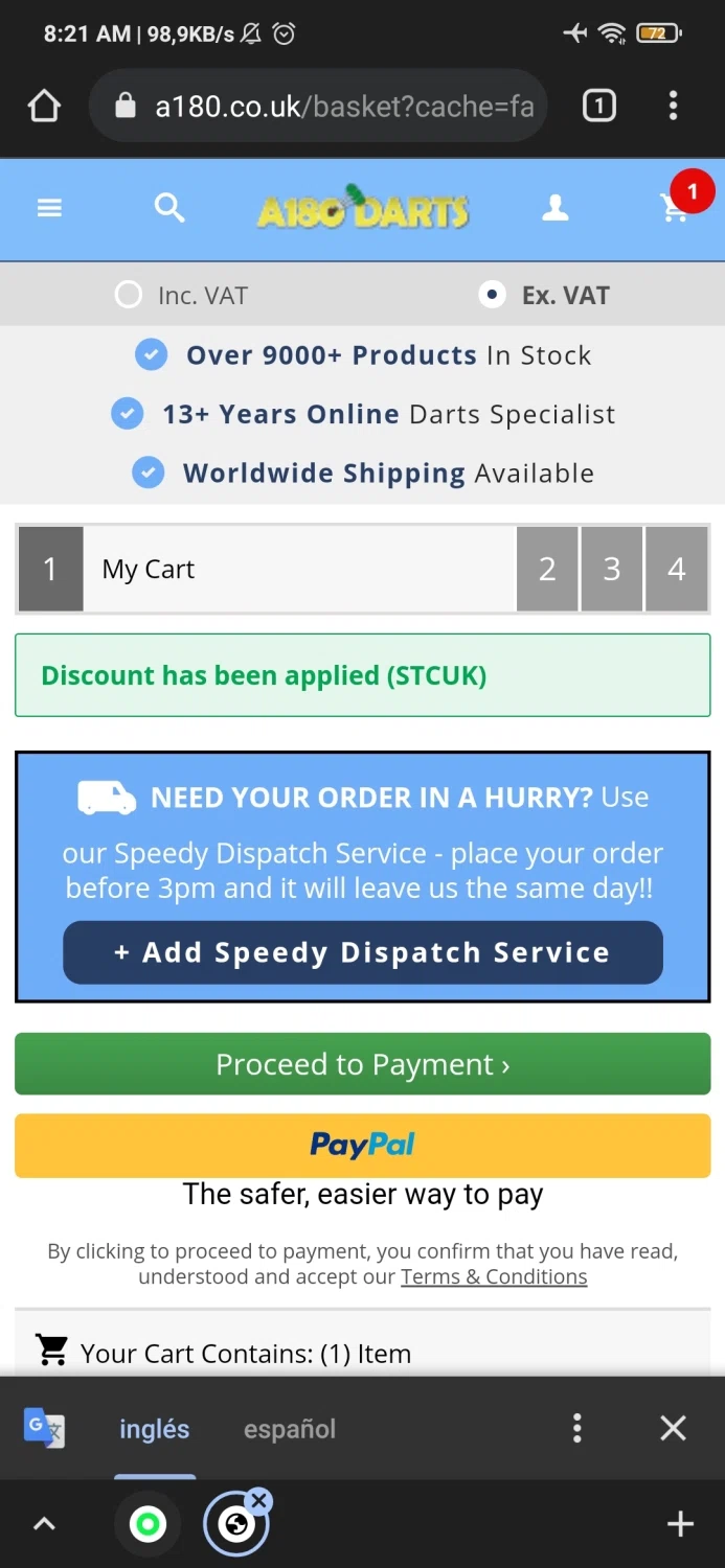 where to use Darts Corners promo code box