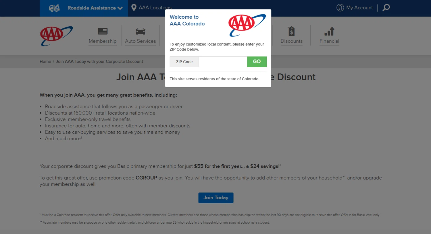 AAA promo code screenshot showing code CGROUP applied at AAA checkout page. Uploaded by SimplyCodes community member Marboroooooooooooo on Aug 13, 2025