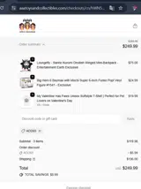 AAA Toys And Collectibles coupon verification screenshot
