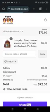 AAA Toys And Collectibles coupon verification screenshot