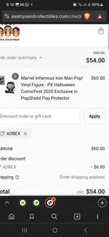 AAA Toys And Collectibles coupon verification screenshot