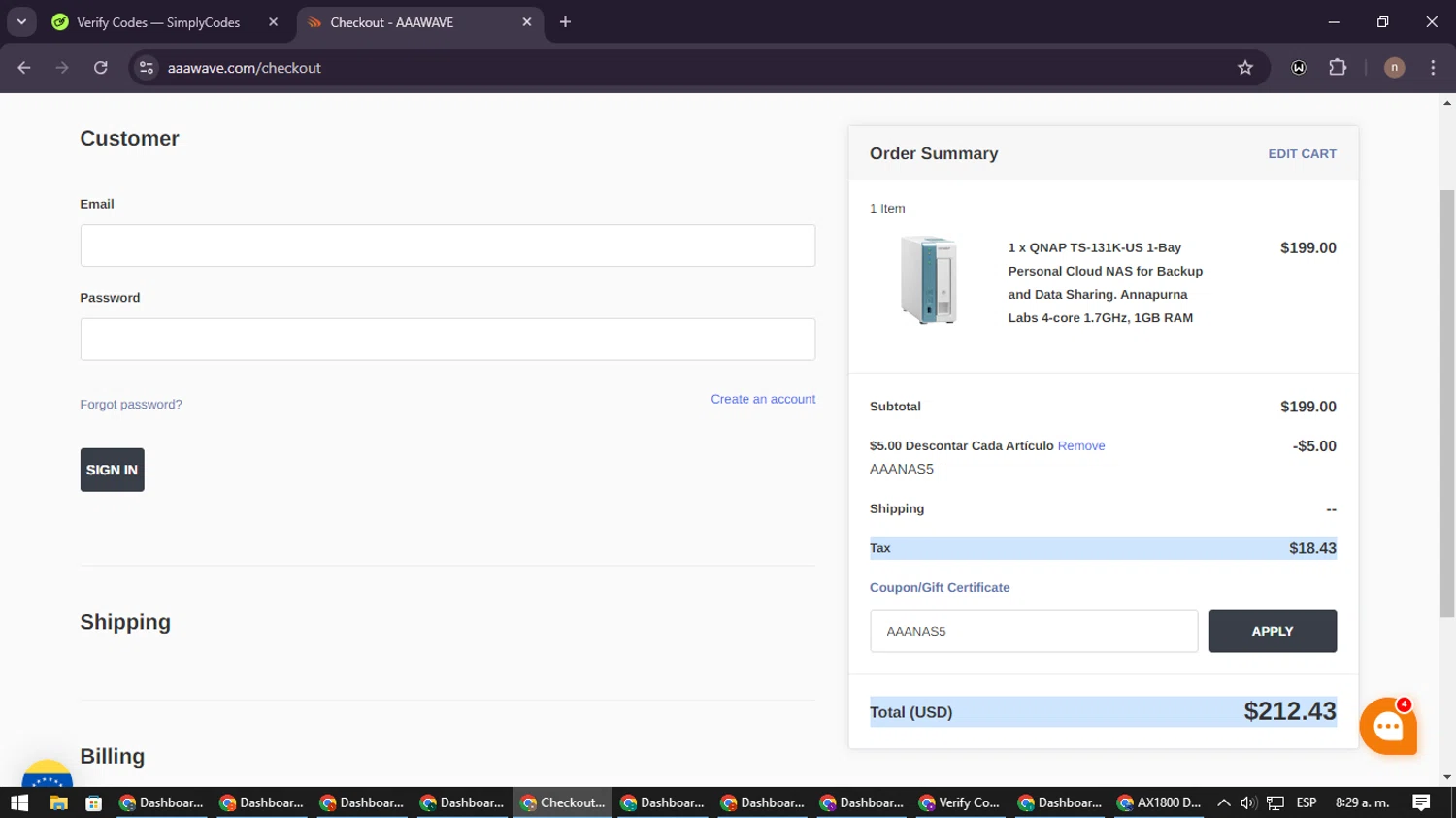where to use Aaawave promo code box