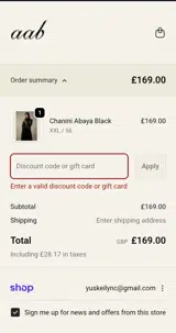 EXTRA15 coupon verification screenshot