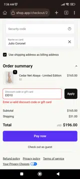 EID10 coupon verification screenshot