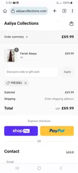 FRE3DEL coupon verification screenshot