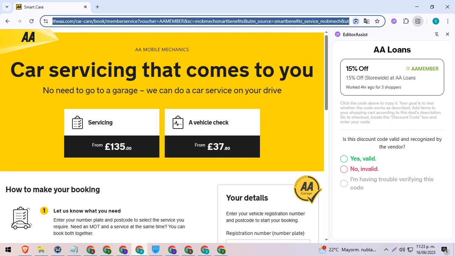 AA Loans checkout page showing AA Loans promo code box | Screenshot taken by SimplyCodes community member on Jun 17, 2025