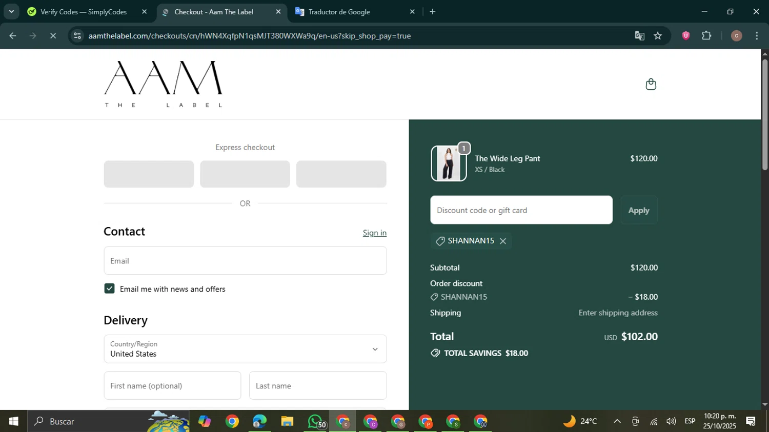 AAM discount code screenshot showing code SHANNAN15 applied at AAM checkout page. Uploaded by SimplyCodes community member NobleExpert6497 on Oct 26, 2025