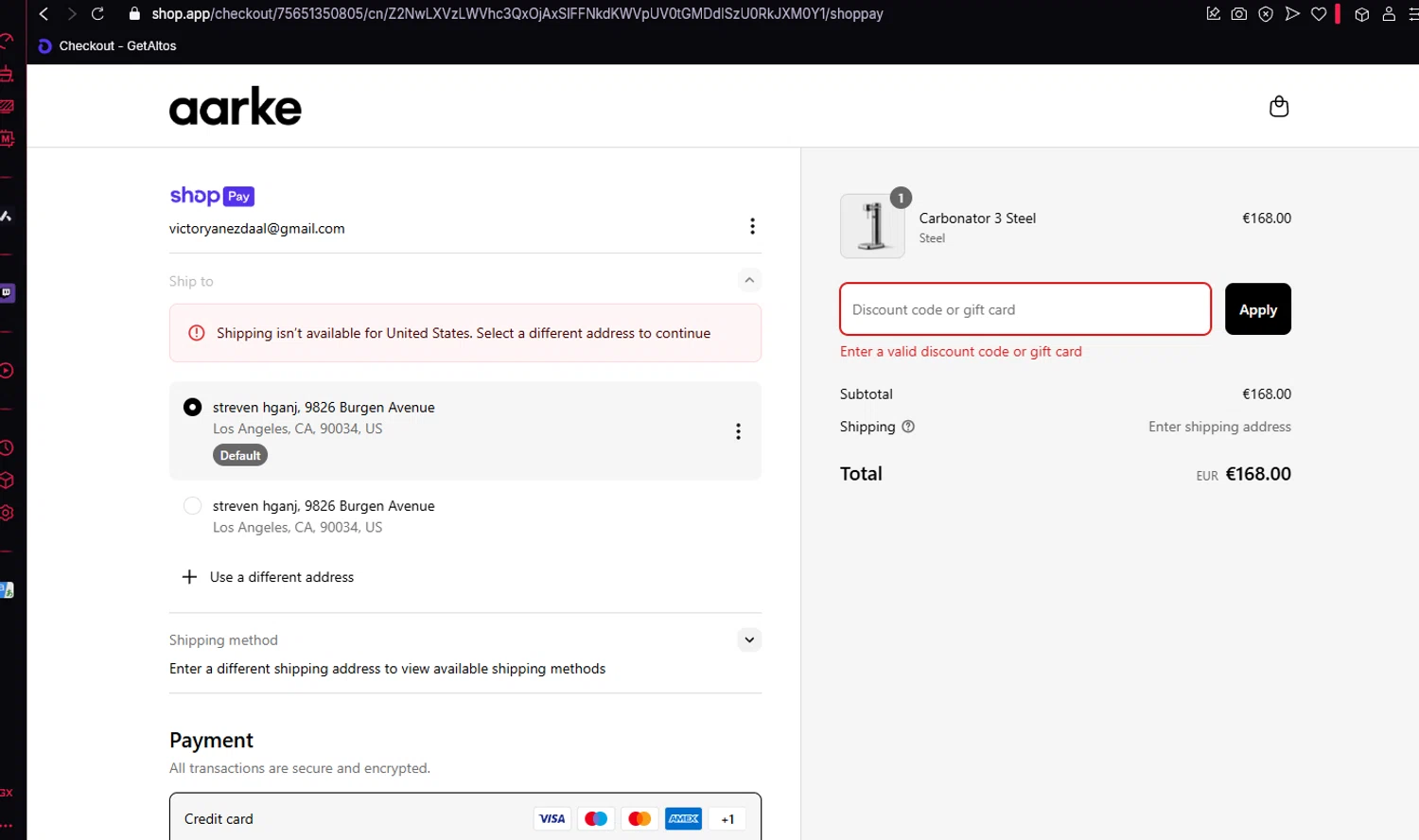 Aarke discount code screenshot showing code SPRING20 applied at Aarke checkout page. Uploaded by SimplyCodes community member BitPay on Mar 28, 2025