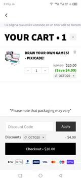 OCTO20 coupon verification screenshot
