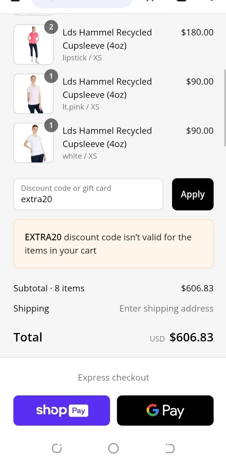 Abacus Sportswear US promo code screenshot showing code extra20 applied at Abacus Sportswear US checkout page. Uploaded by SimplyCodes community member aguirremariagabriela on May 22, 2025