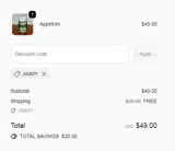 Abanigo Store coupon verification screenshot