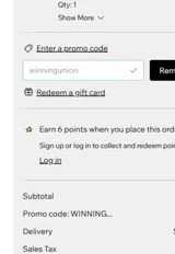 WINNINGUNION coupon verification screenshot