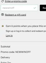 NEWWINOFF coupon verification screenshot