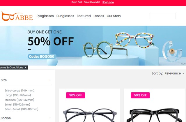 ABBE Glasses checkout page showing ABBE Glasses coupon code box | Screenshot taken by SimplyCodes community member on Aug 30, 2025