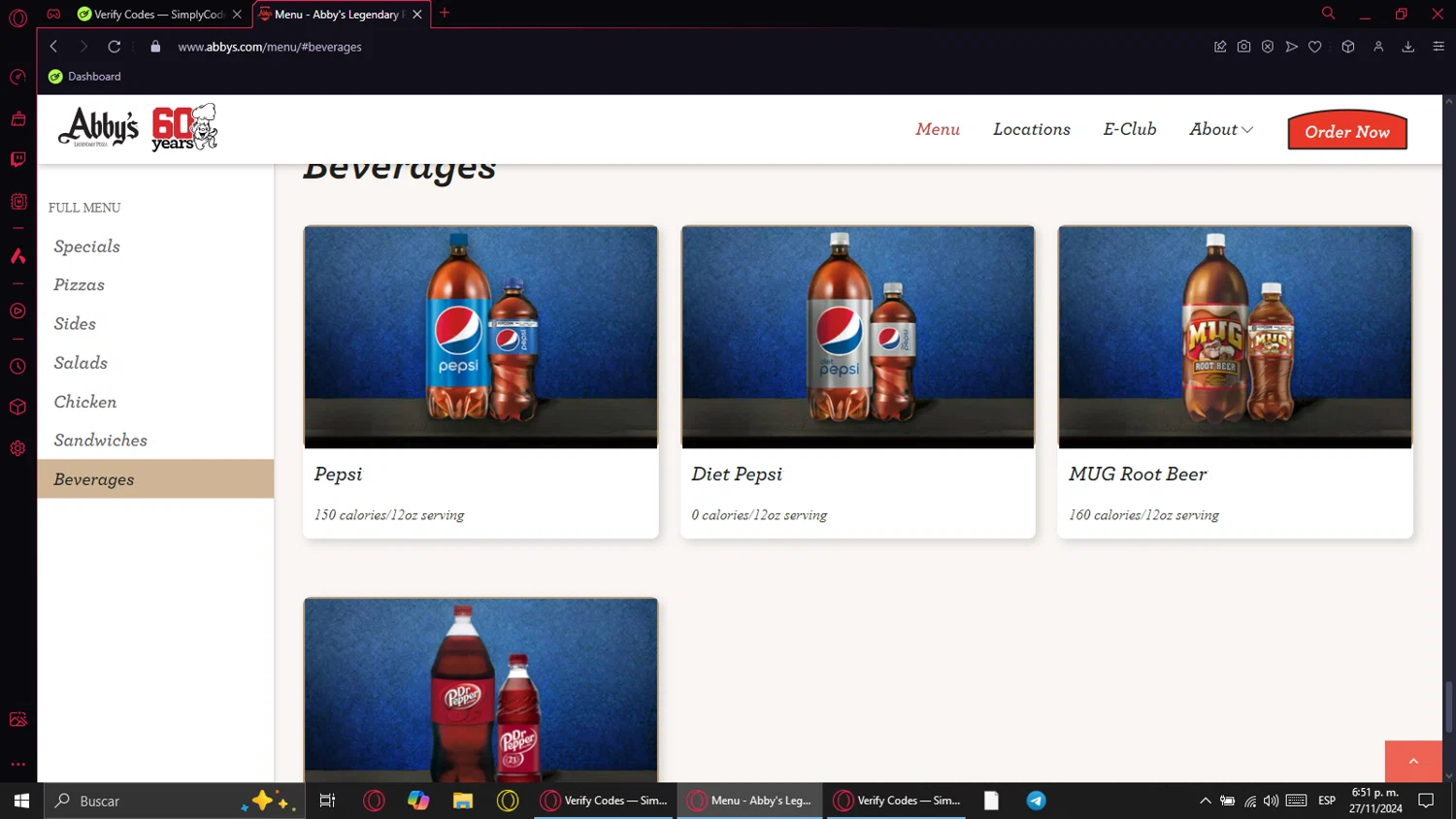 Abby's Legendary Pizza checkout page showing Abby's Legendary Pizza promo code box | Screenshot taken by SimplyCodes community member on Nov 27, 2024